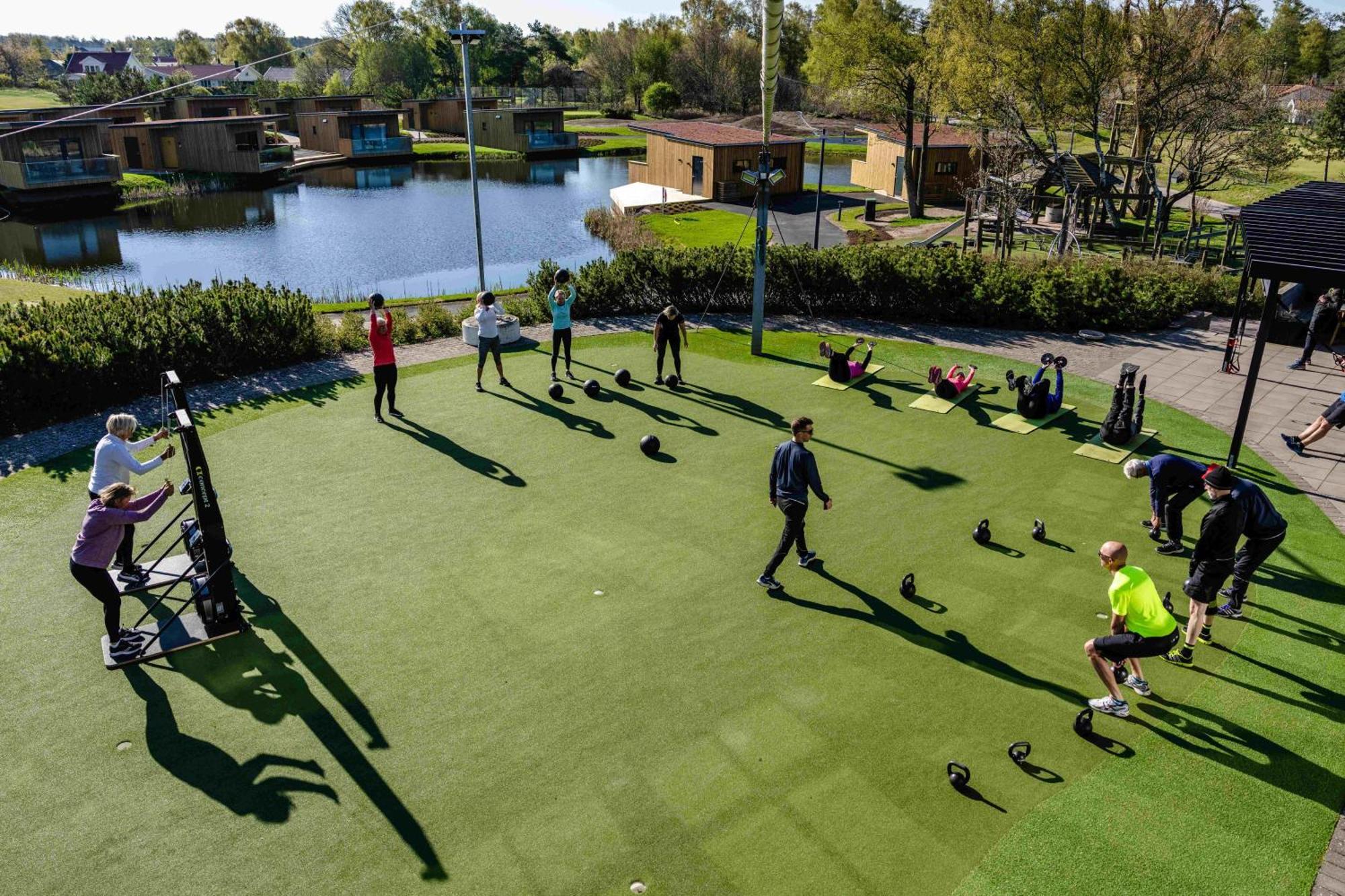Halmstad Golfarena Stugor Bagian luar foto